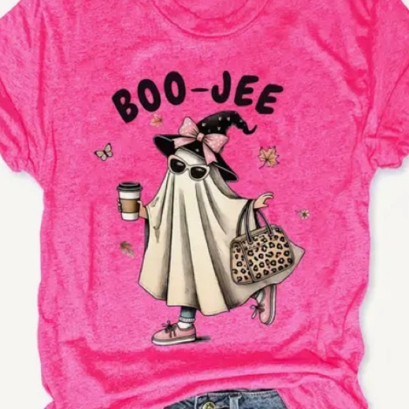 NEW Hot Pink “Boo-jee” Halloween T-shirt - Picture 1 of 2